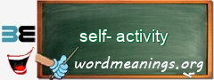 WordMeaning blackboard for self-activity